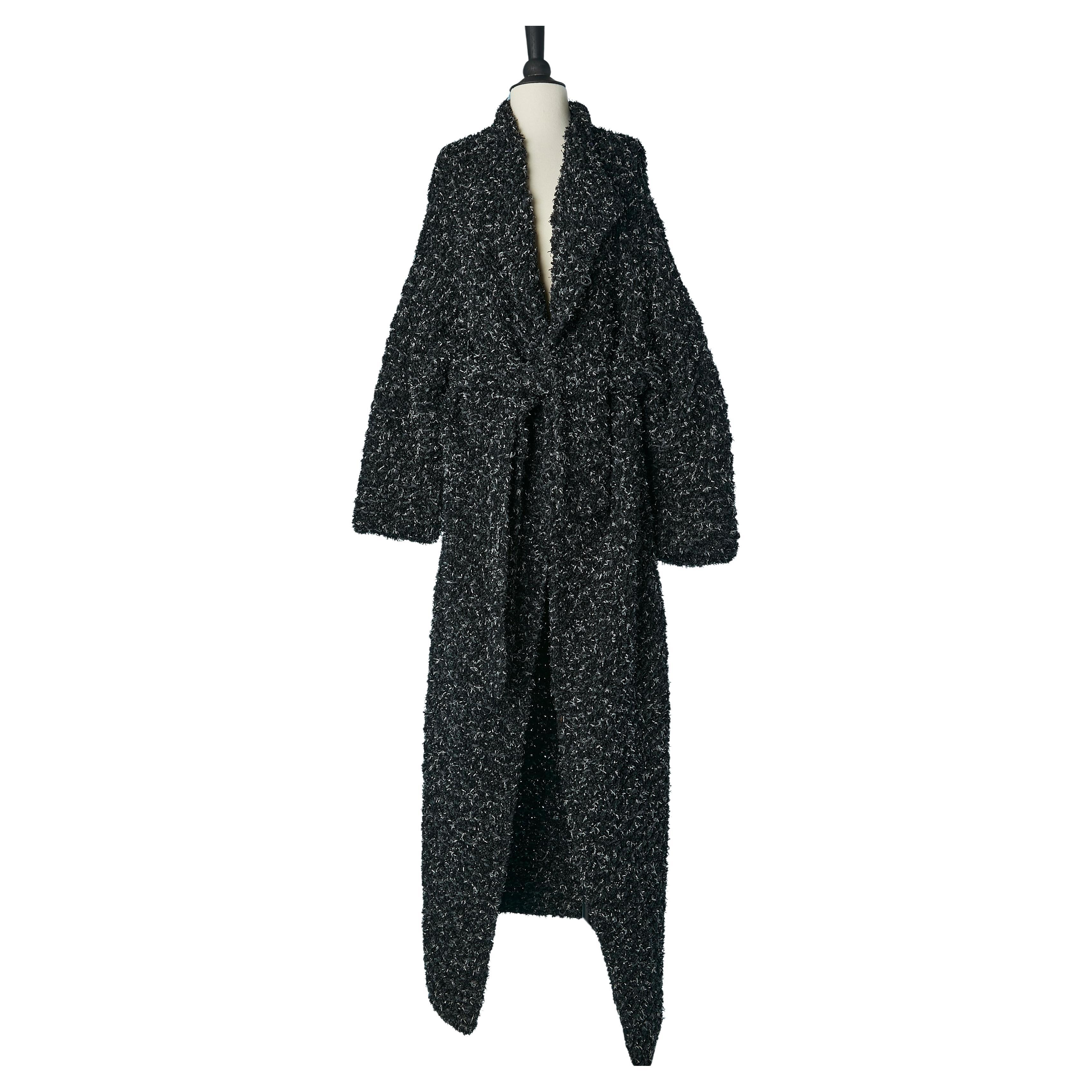Knitted chiné long coat KRIZIA TOP For Sale