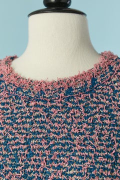 Knitted chiné short sleeve dress with pocket on both side CHANEL