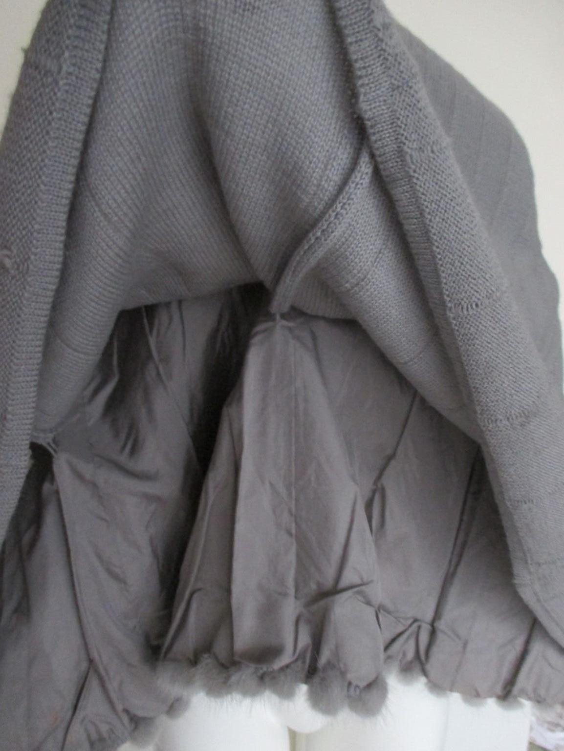 Knitted Wollweste Grau Blau Nerz Pelz Mantel Weste im Angebot 6