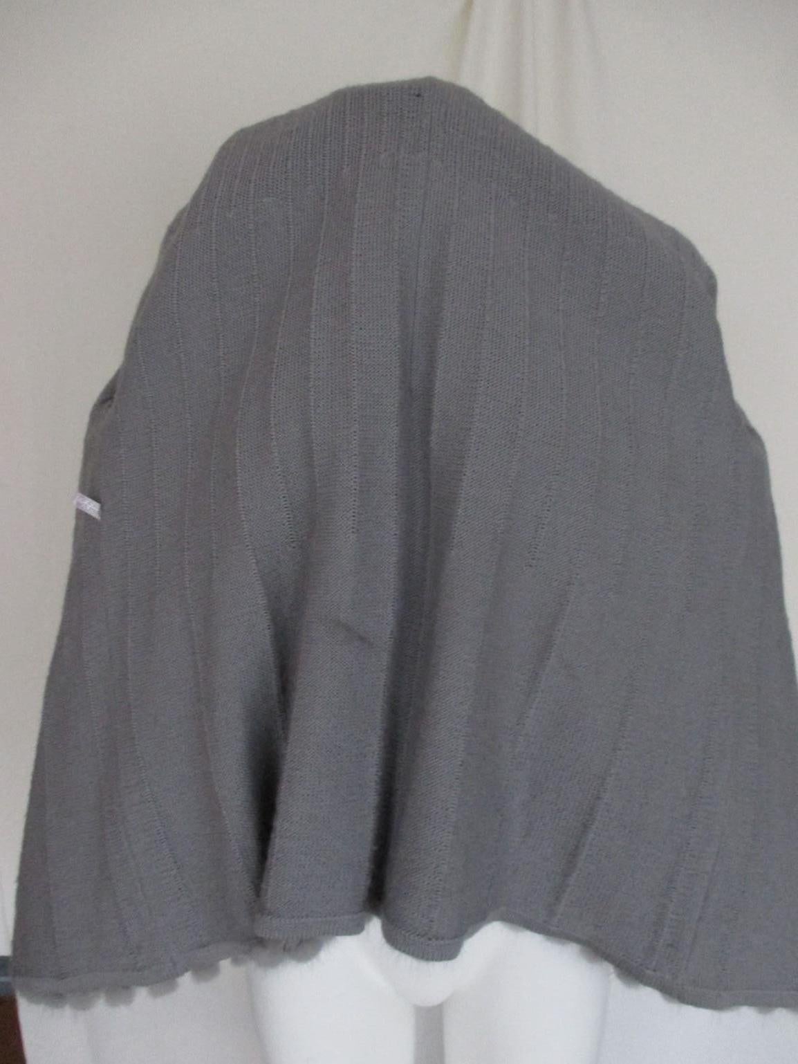 Knitted Wollweste Grau Blau Nerz Pelz Mantel Weste im Angebot 3
