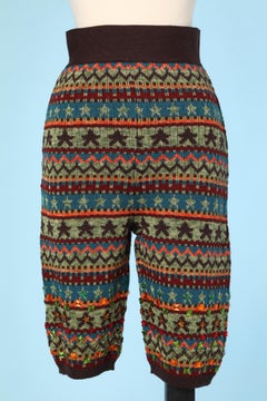 Knitted jacquard bermuda with beads Jean-Paul Gaultier for Bergdorf Goodman