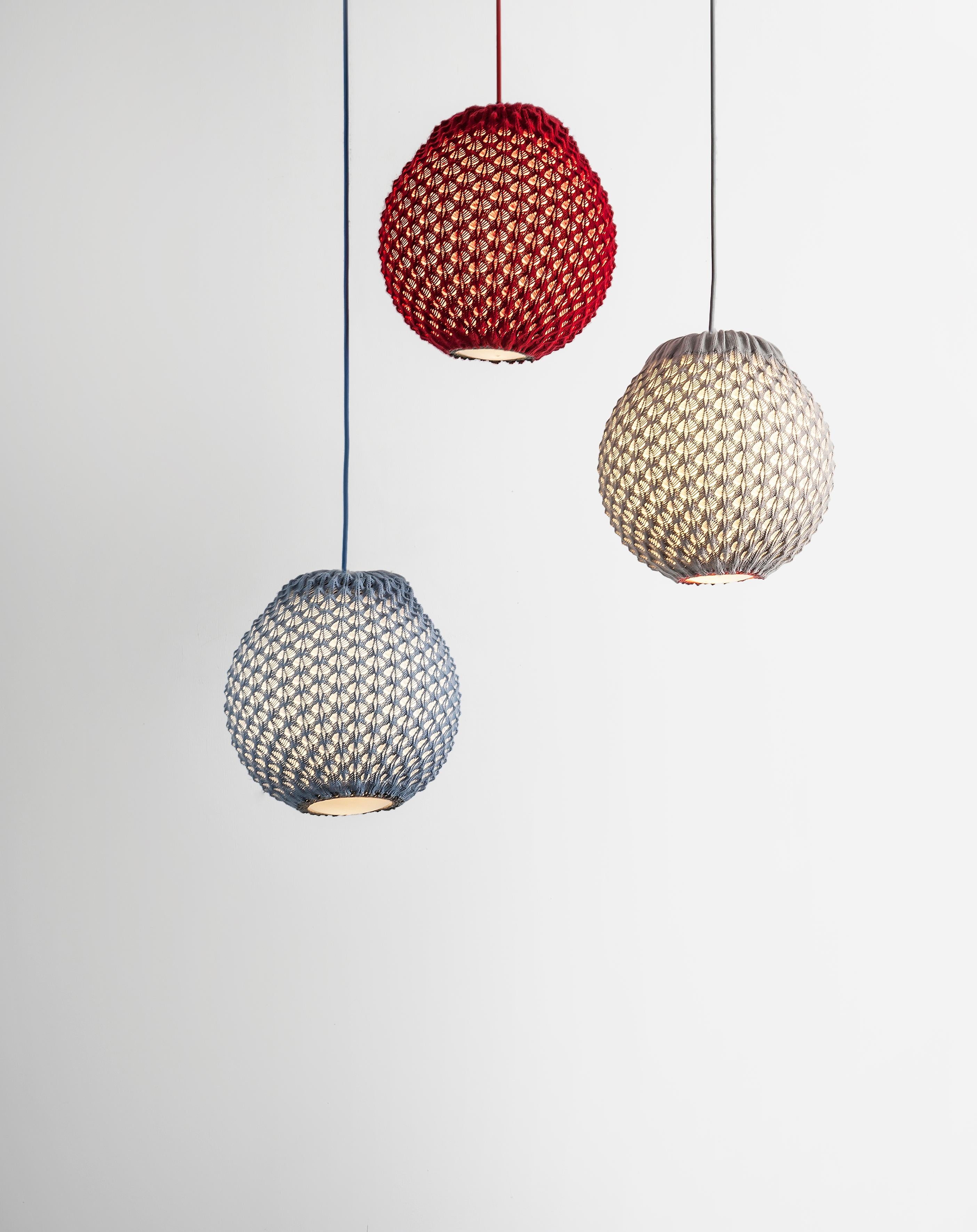 Machine-Made Knitted Lighting Fixture  - Pendant  - Medium size 40cm For Sale