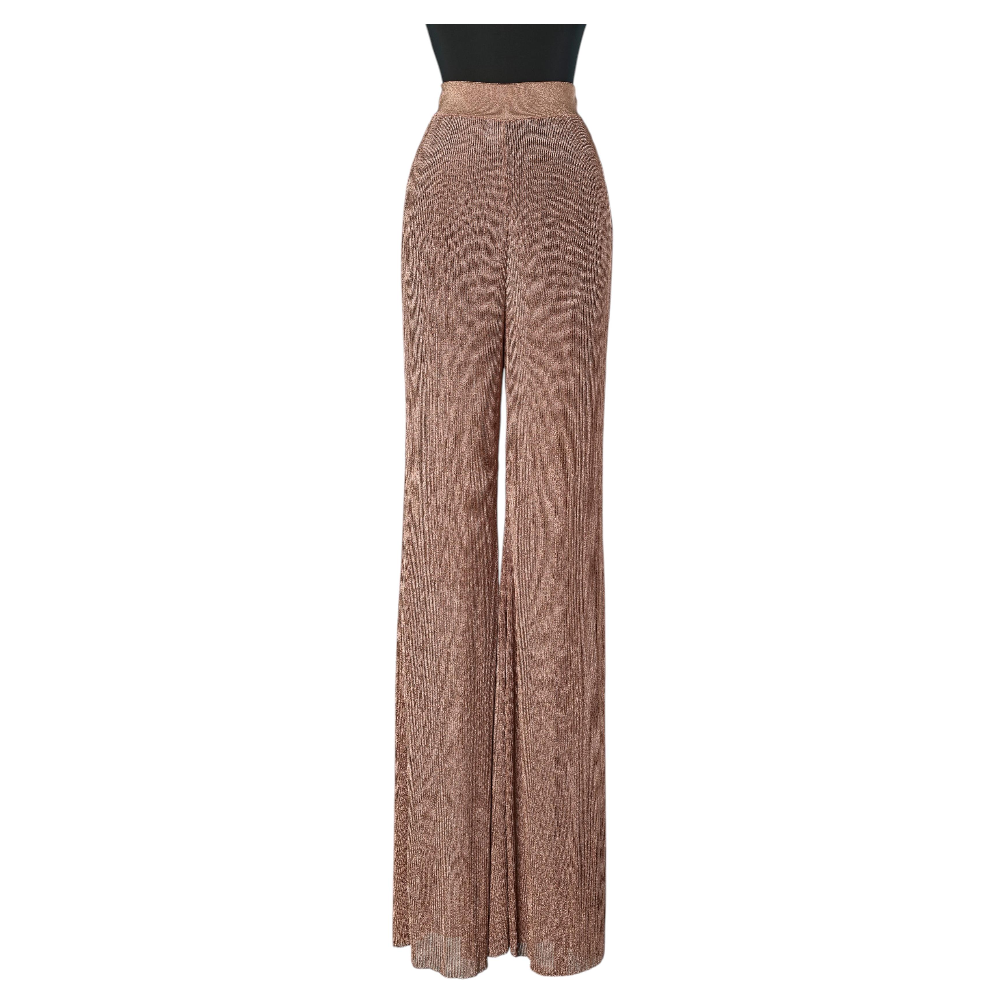 Knitted lurex and rayon trouser ALEXANDRE VAUTHIER For Sale