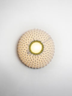 KNITTED wall light - contemporary design -cream color medium size