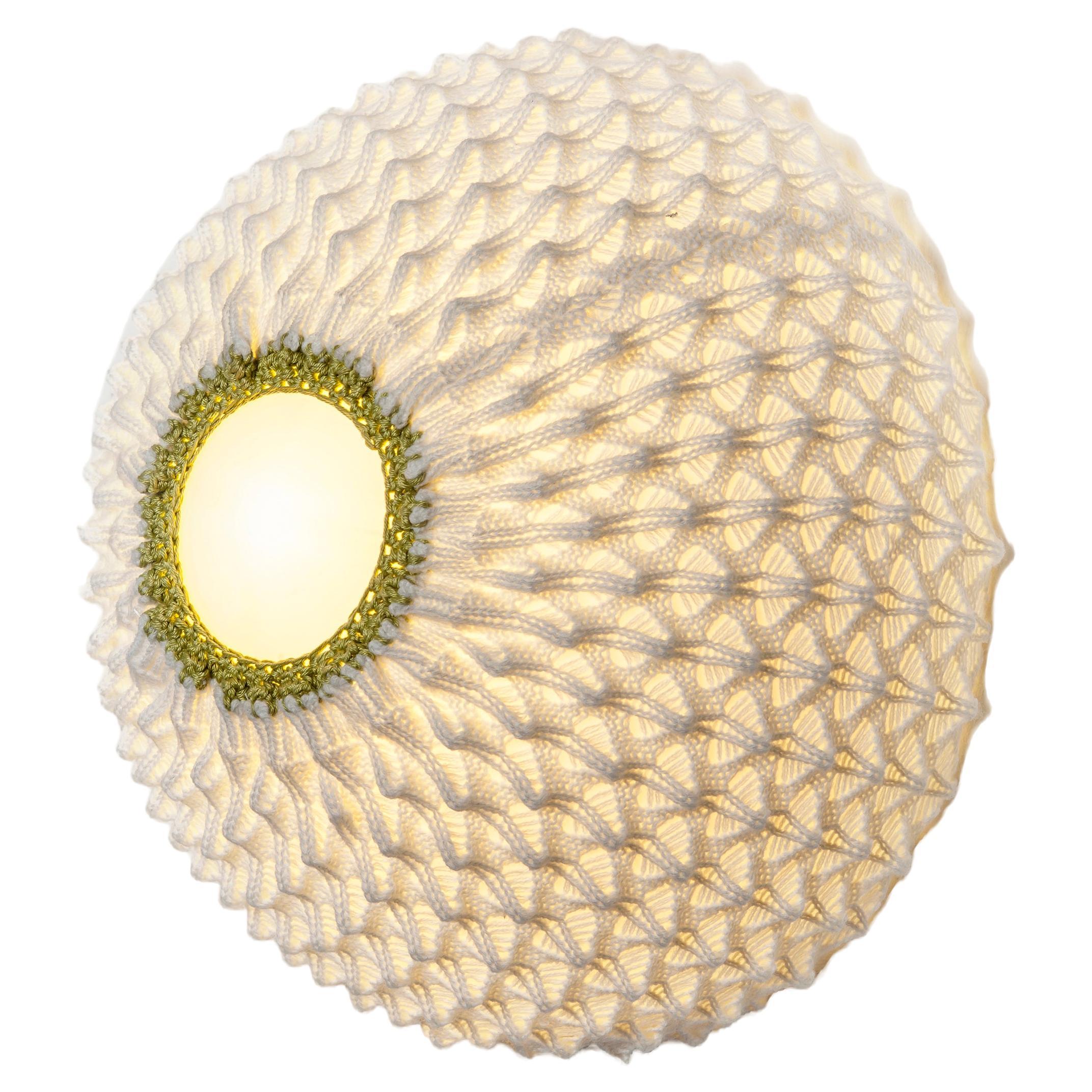 KNITTED wall light - contemporary design -cream color medium size 