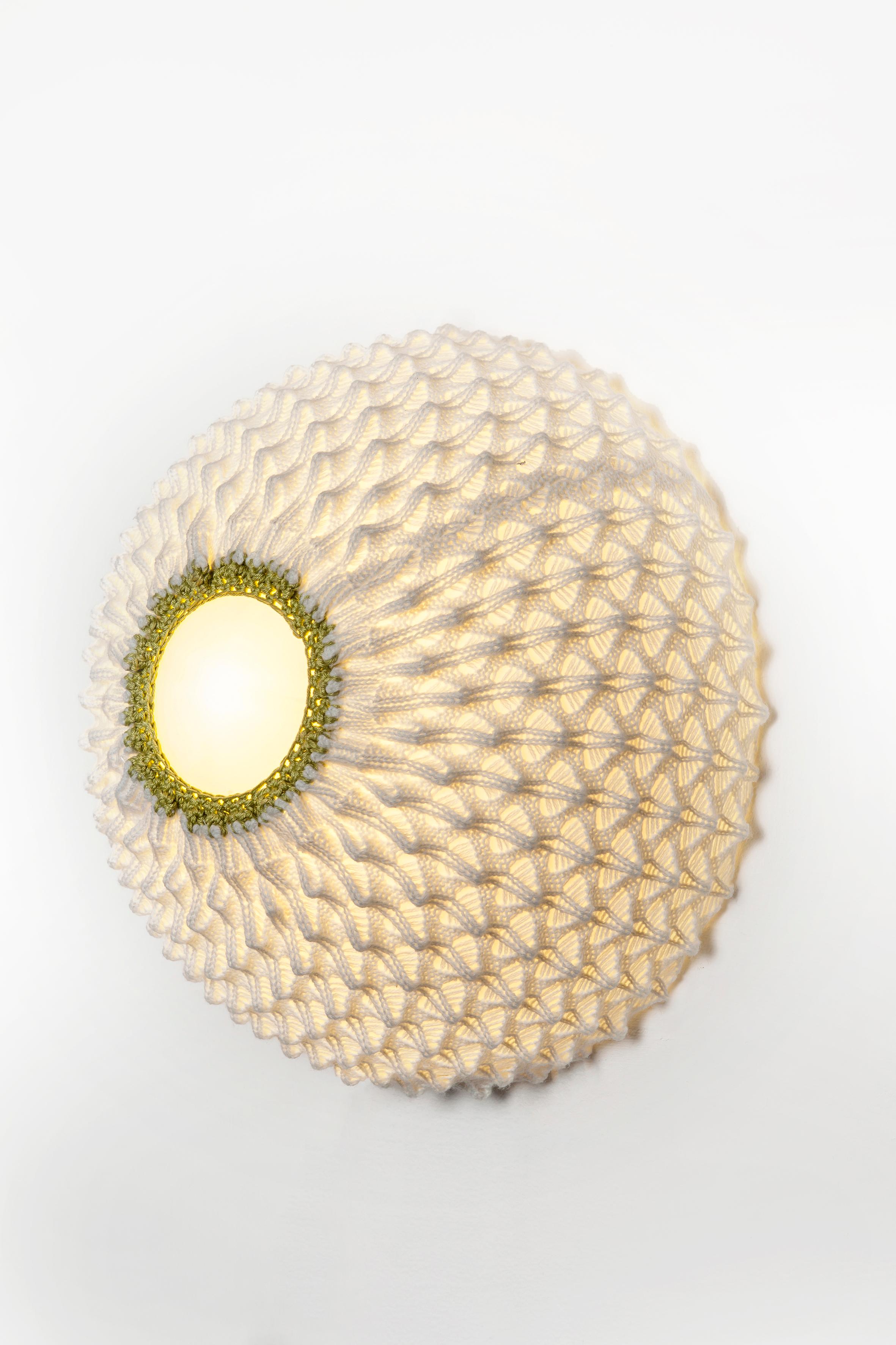 Machine-Made KNITTED wall light - contemporary design -cream color Small size For Sale