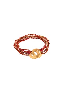 Knitties Red Tones Bracelet in Bronze & Vermeil Gold 24k by Katerina Makriyianni