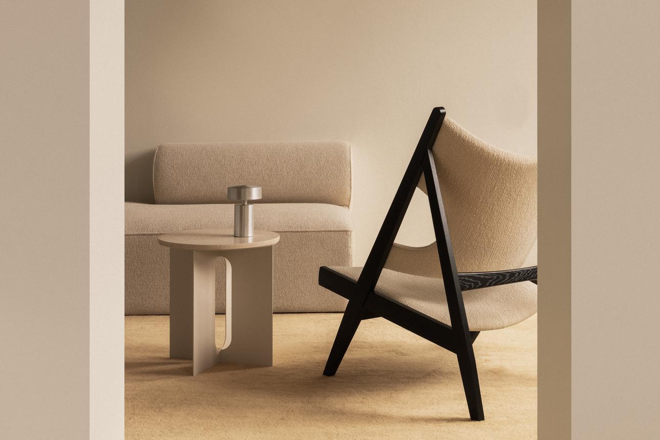 Mordenzato Knitting Lounge Chair-Black Oak / Baru 24 Kvadrat  di Ib Kofod-Larsen perAudo in vendita