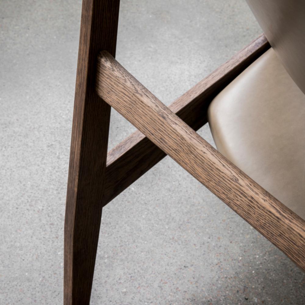 Knitting Lounge Chair, Natural Oak, Dakar 0250 'Grey Aniline Leather' For Sale 5