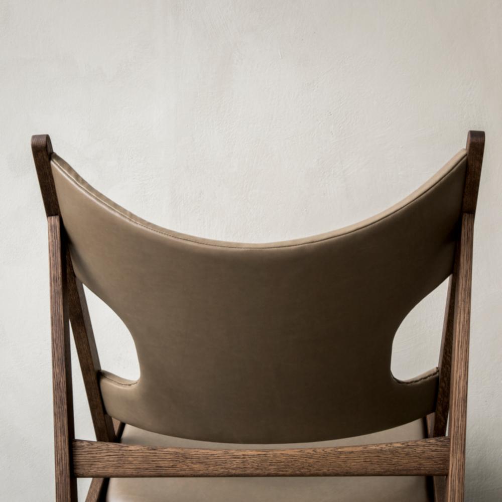 Knitting Lounge Chair, Natural Oak, Dakar 0250 'Grey Aniline Leather' For Sale 8