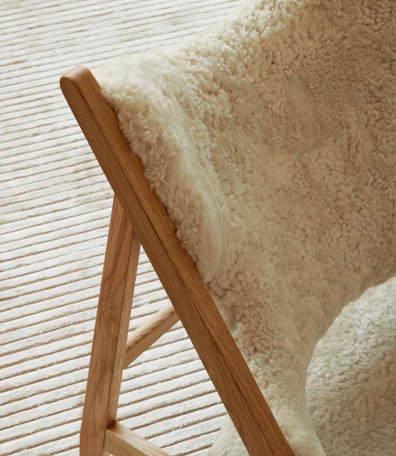 Messer-Loungesessel aus Schafsleder Nature/Natural Oak- von Ib Kofod - Larsen für Audo im Angebot 4