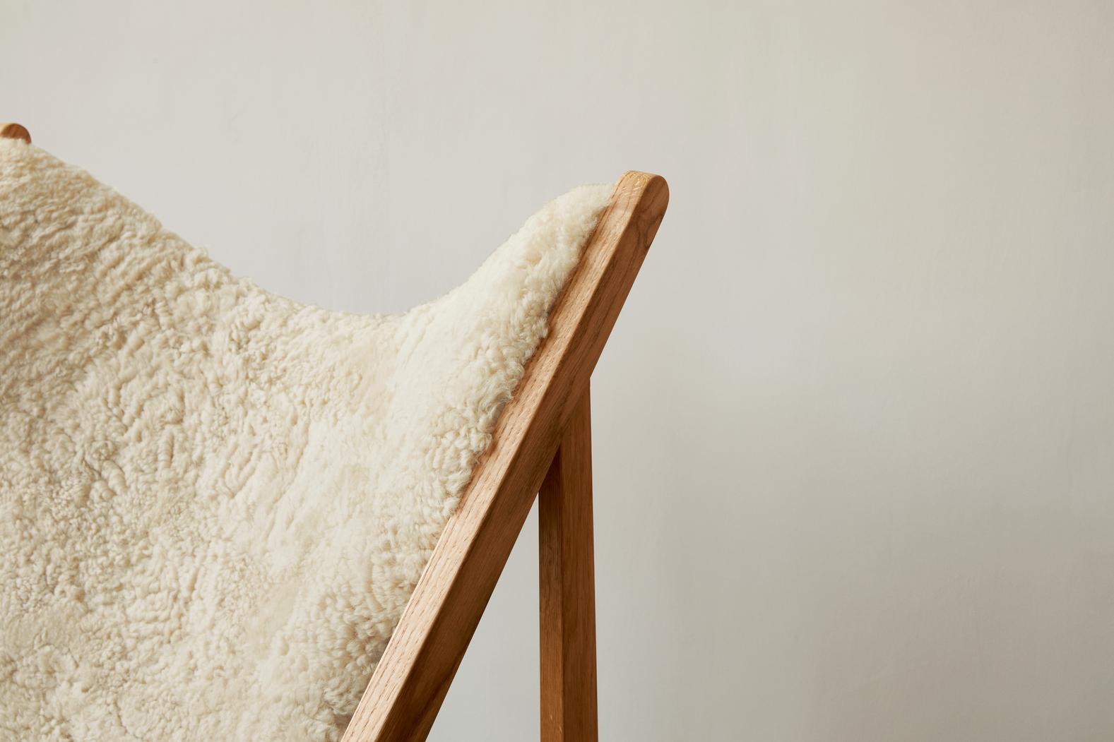 Messer-Loungesessel aus Schafsleder Nature/Natural Oak- von Ib Kofod - Larsen für Audo im Angebot 5