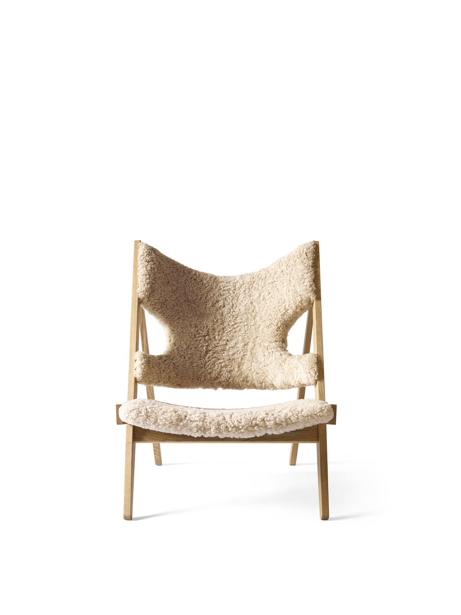 Messer-Loungesessel aus Schafsleder Nature/Natural Oak- von Ib Kofod - Larsen für Audo im Zustand „Neu“ im Angebot in Dubai, AE