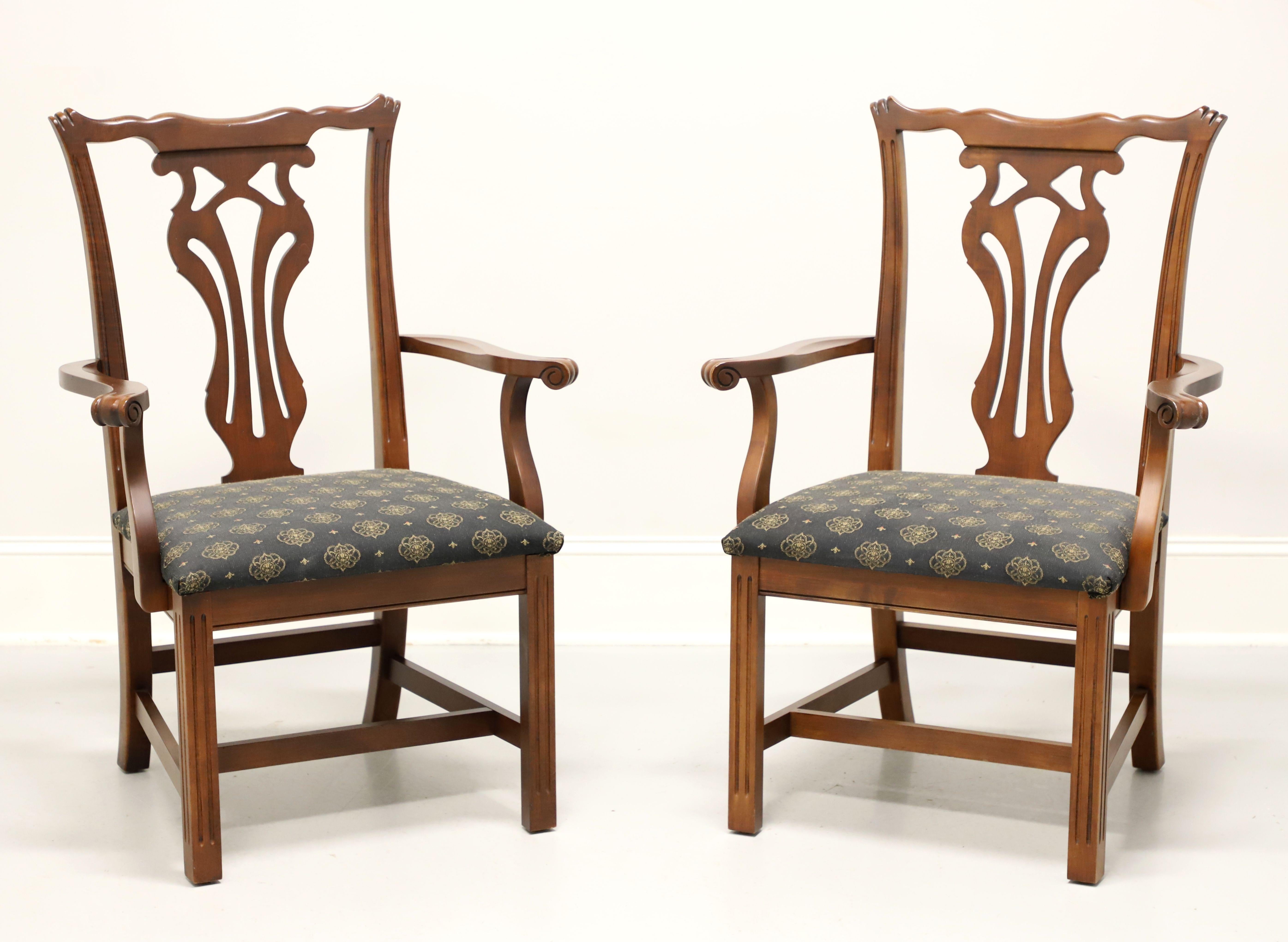 KNOB CREEK Mahogany Chippendale Dining Armchairs - Pair For Sale 7