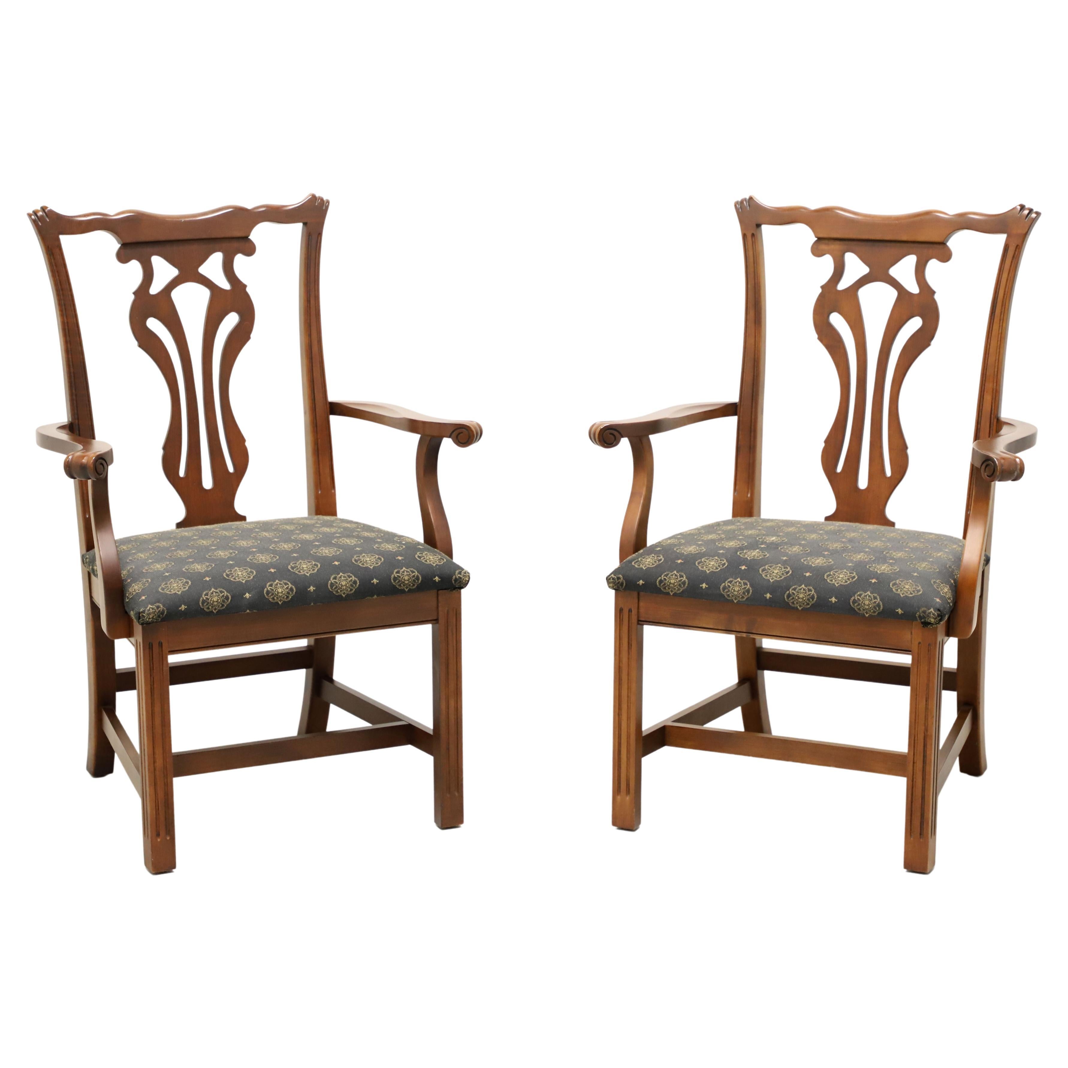 KNOB CREEK Mahogany Chippendale Dining Armchairs - Pair For Sale