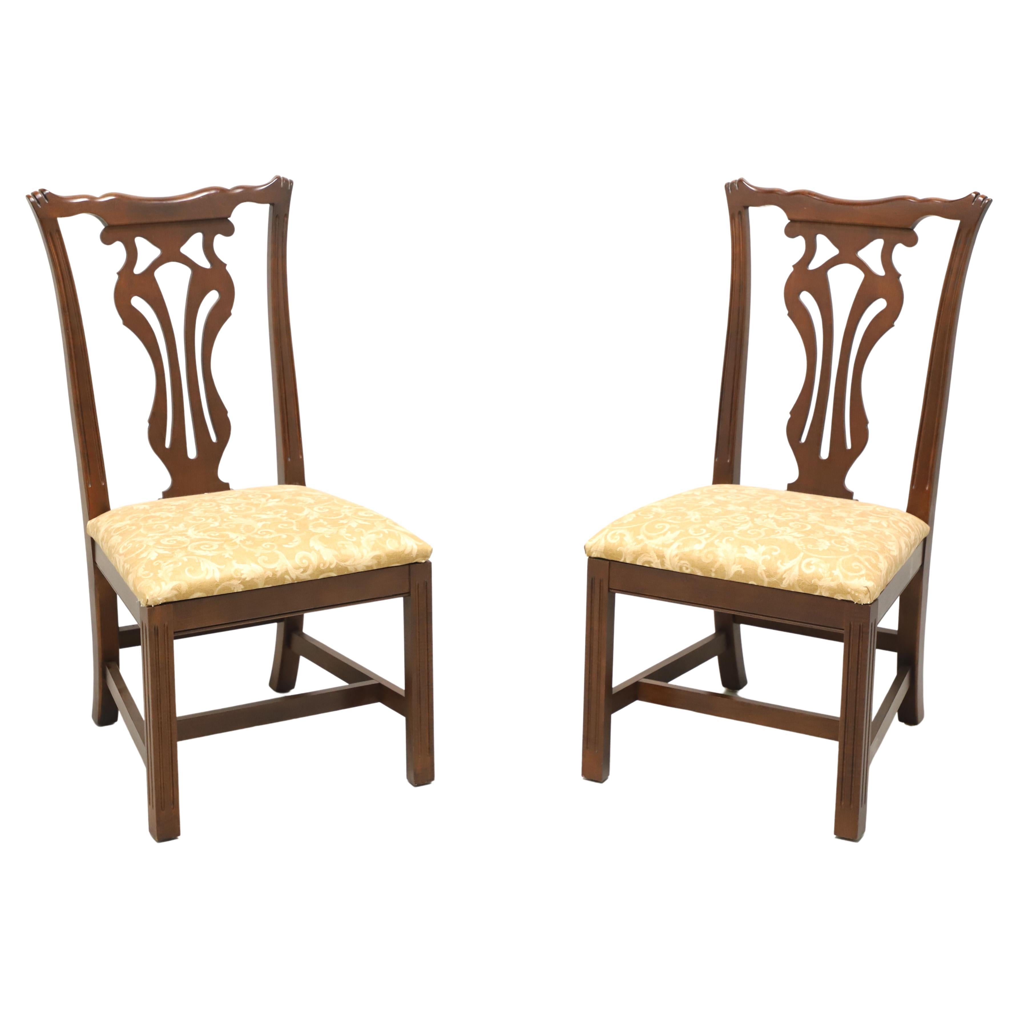 KNOB CREEK Mahogany Chippendale Dining Side Chairs - Pair A For Sale