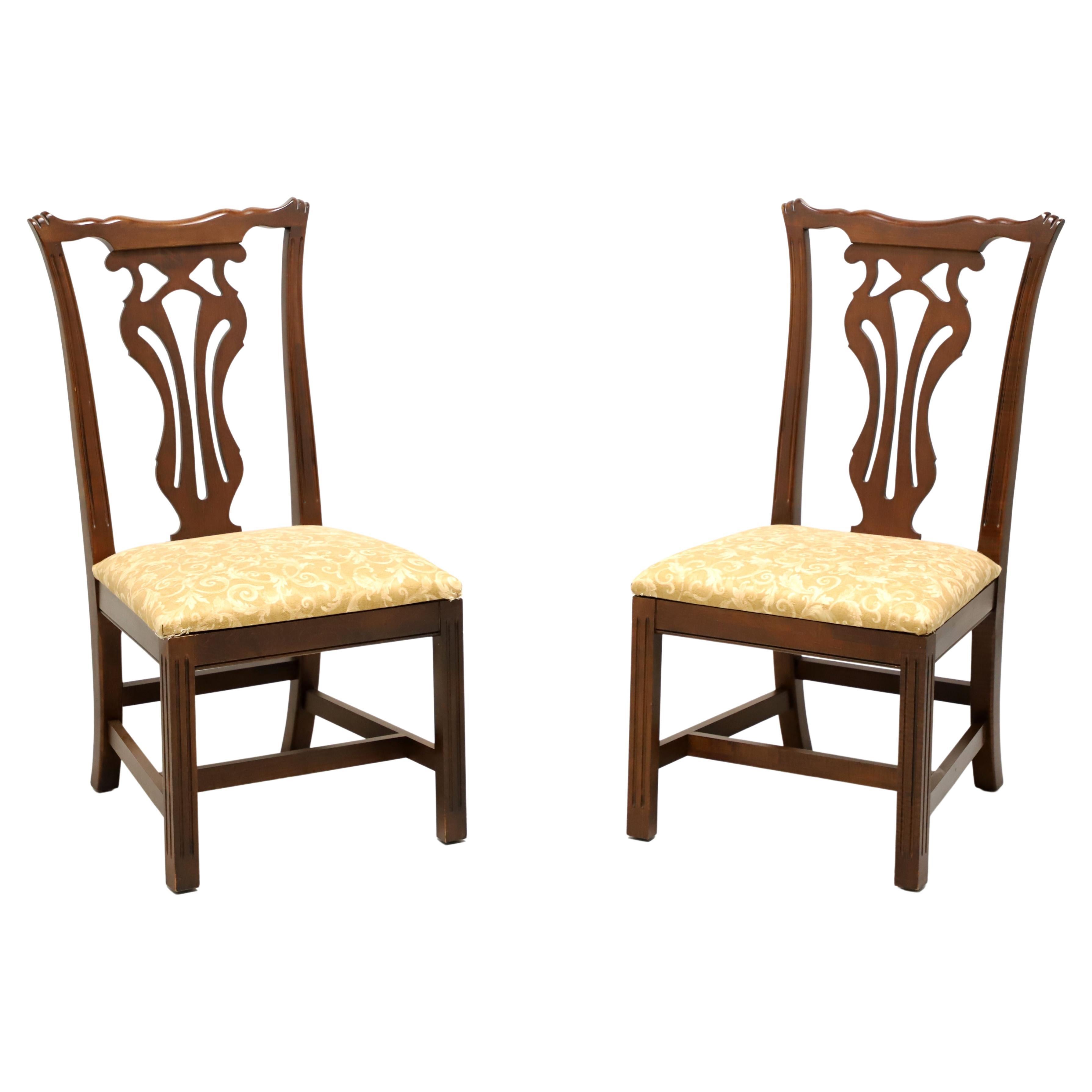 KNOB CREEK Mahogany Chippendale Dining Side Chairs - Pair B For Sale