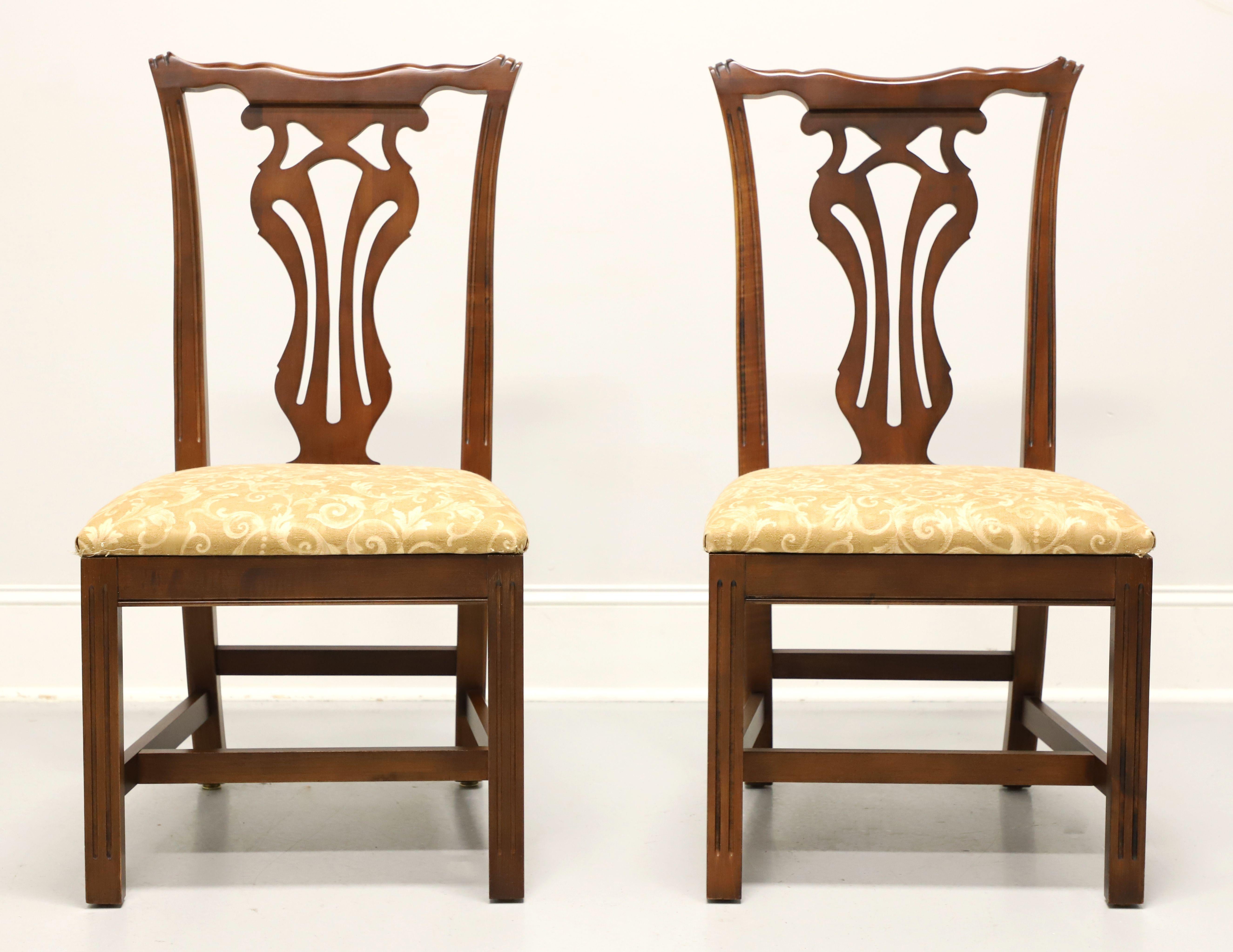 American KNOB CREEK Mahogany Chippendale Dining Side Chairs - Pair C For Sale