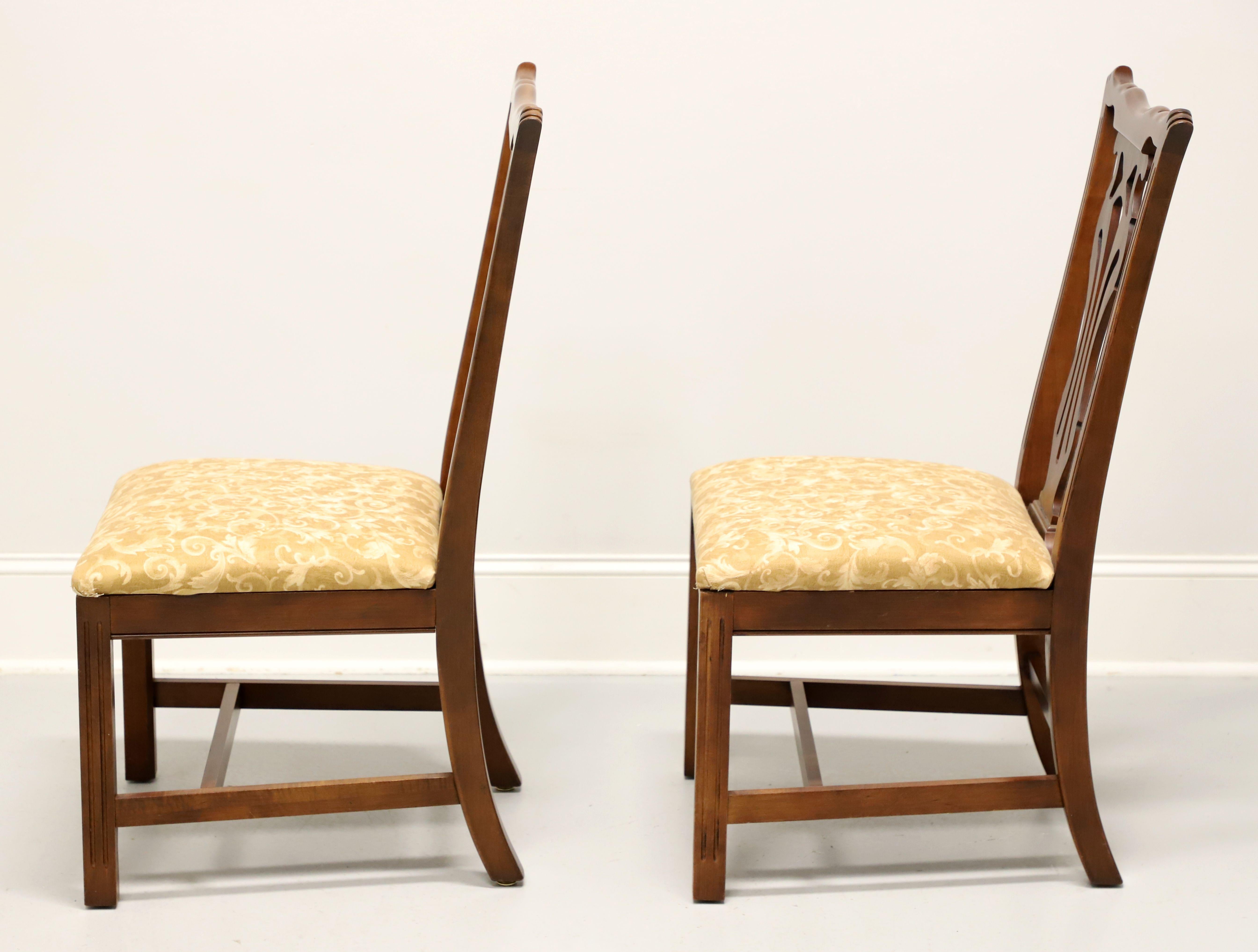 KNOB CREEK Mahogany Chippendale Dining Side Chairs - Pair C In Good Condition For Sale In Charlotte, NC
