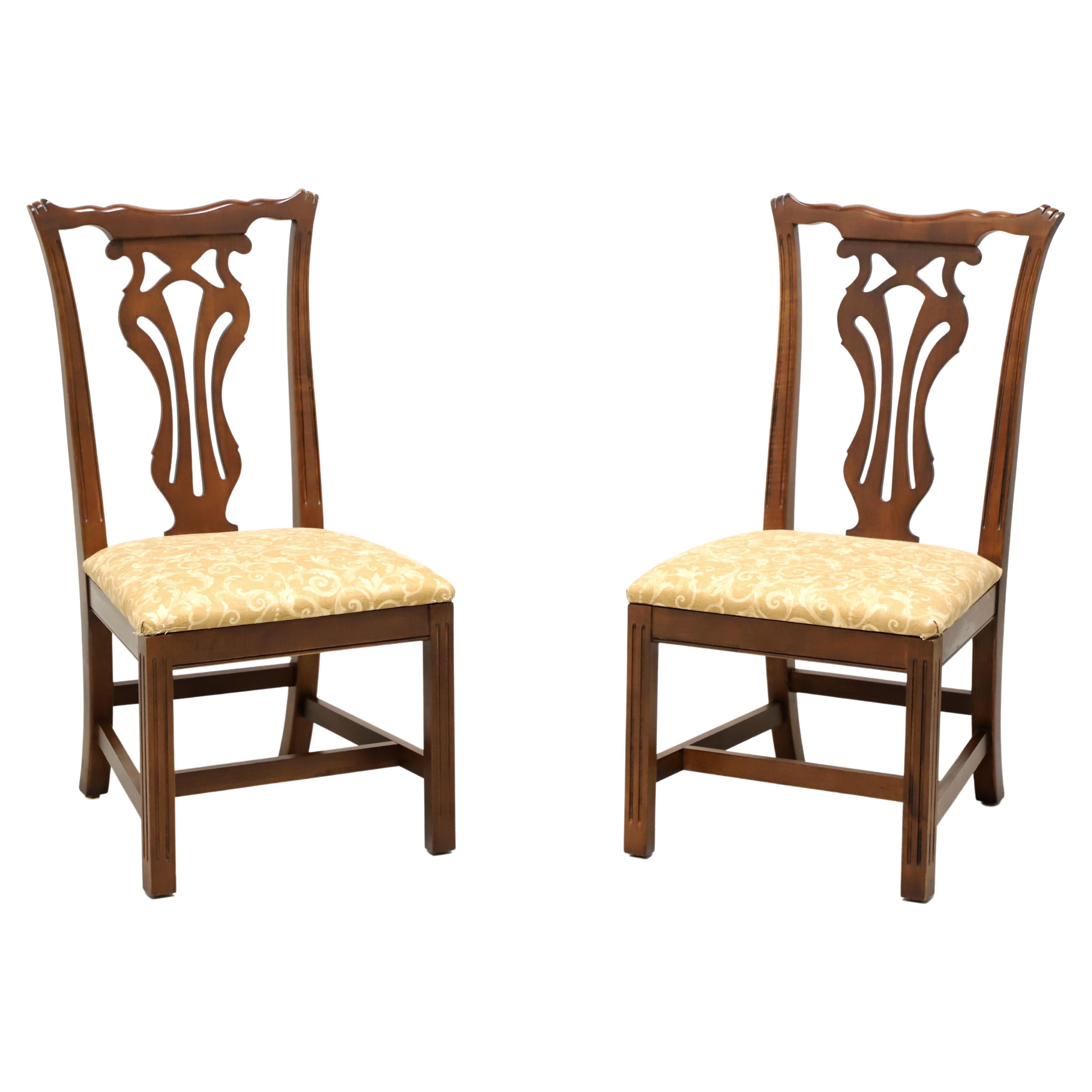 KNOB CREEK Mahogany Chippendale Dining Side Chairs - Pair C For Sale