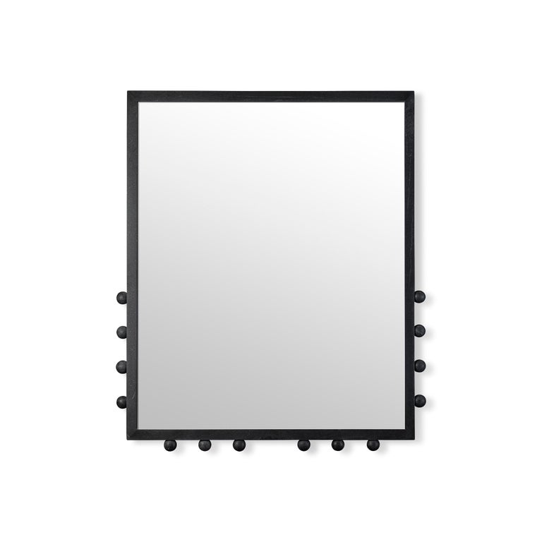 Knob Marble Mirror in Nero Marquina For Sale at 1stDibs