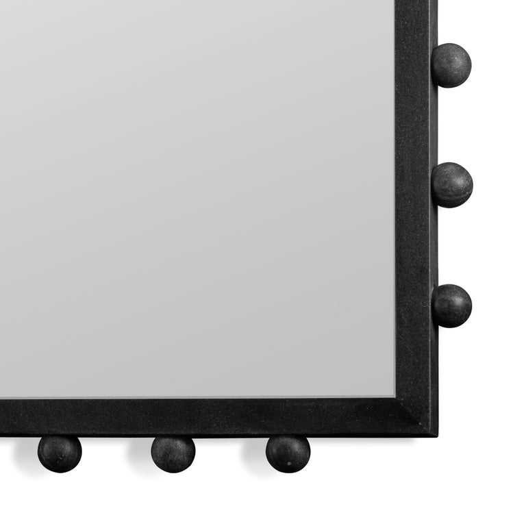 Knob Marble Mirror in Nero Marquina For Sale at 1stDibs