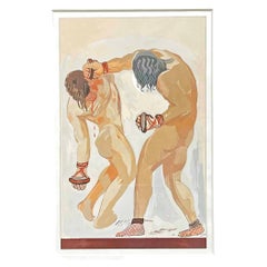 "Knockout", Superb Art Deco Painting by François-Louis Schmied, Book Designer