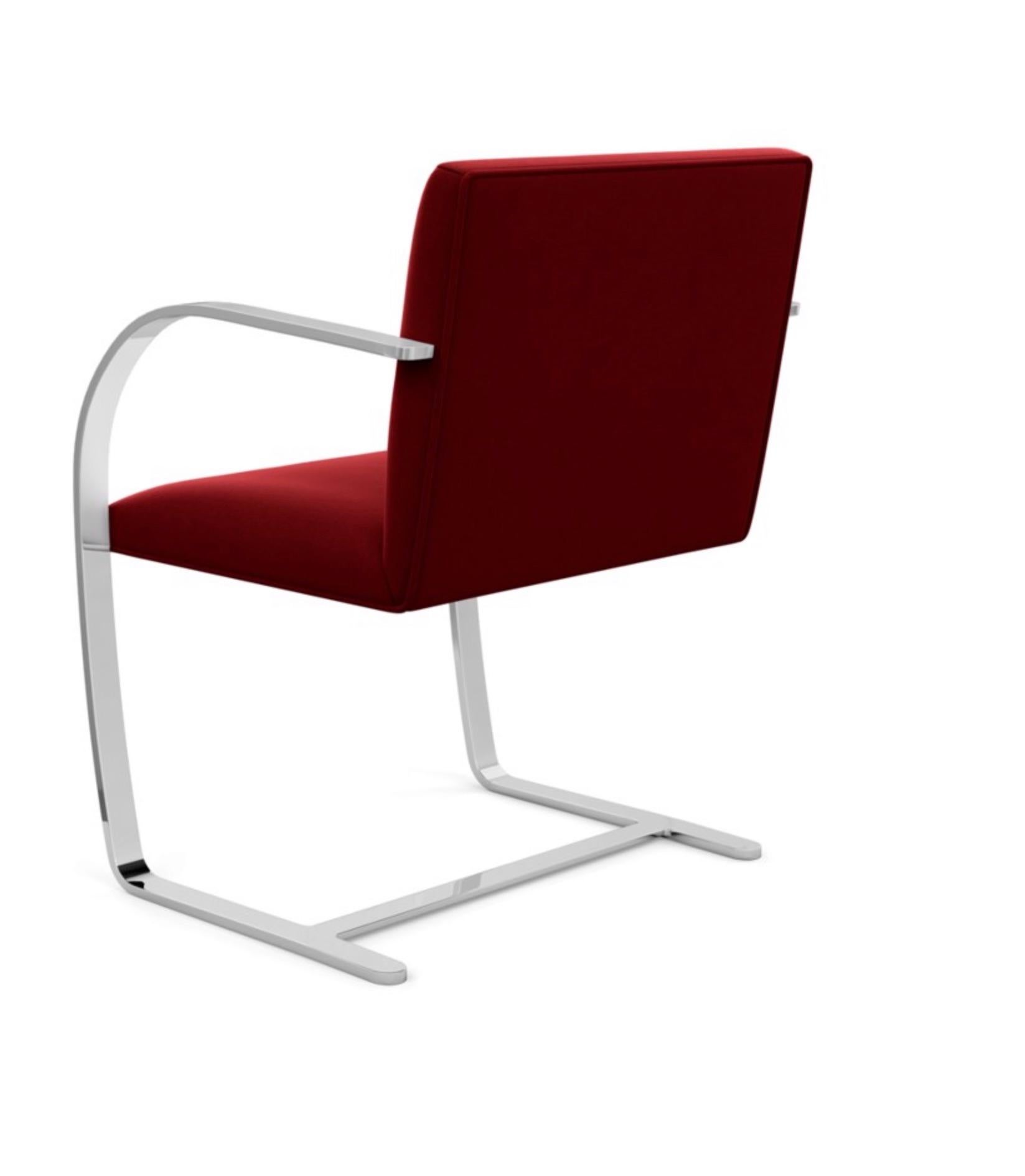 Designed by Mies van der Rohe in 1930 for his renowned Tugendhat House in Brno, Czech Republic, the Brno Chair reflects the groundbreaking simplicity of its original environment. The chair, an icon of 20th century design, is celebrated for its lean