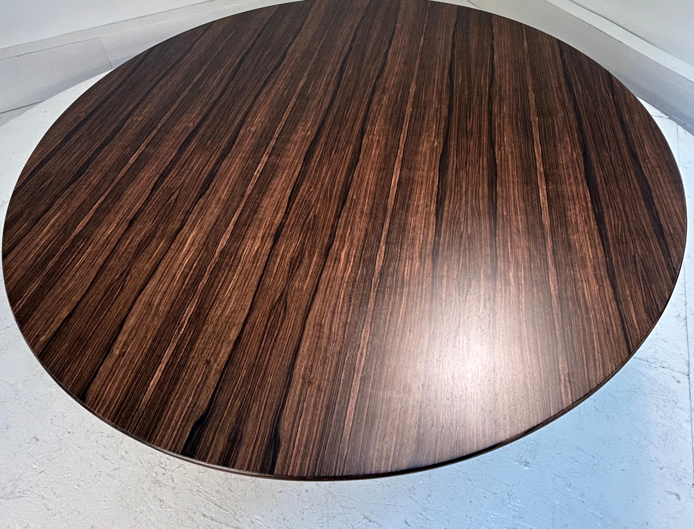 Acier Table Knoll à 6 à 8 places en ébène de Macassar en vente