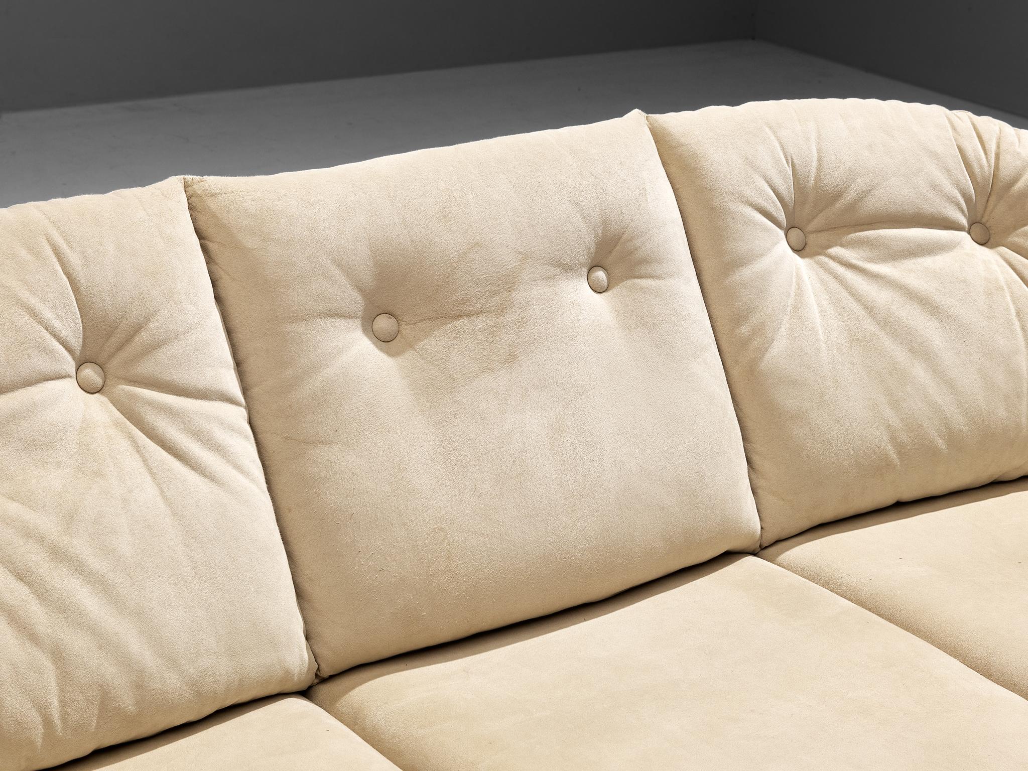 Mid-Century Modern Knoll Antimott Sofa in Off-White Alcantara For Sale