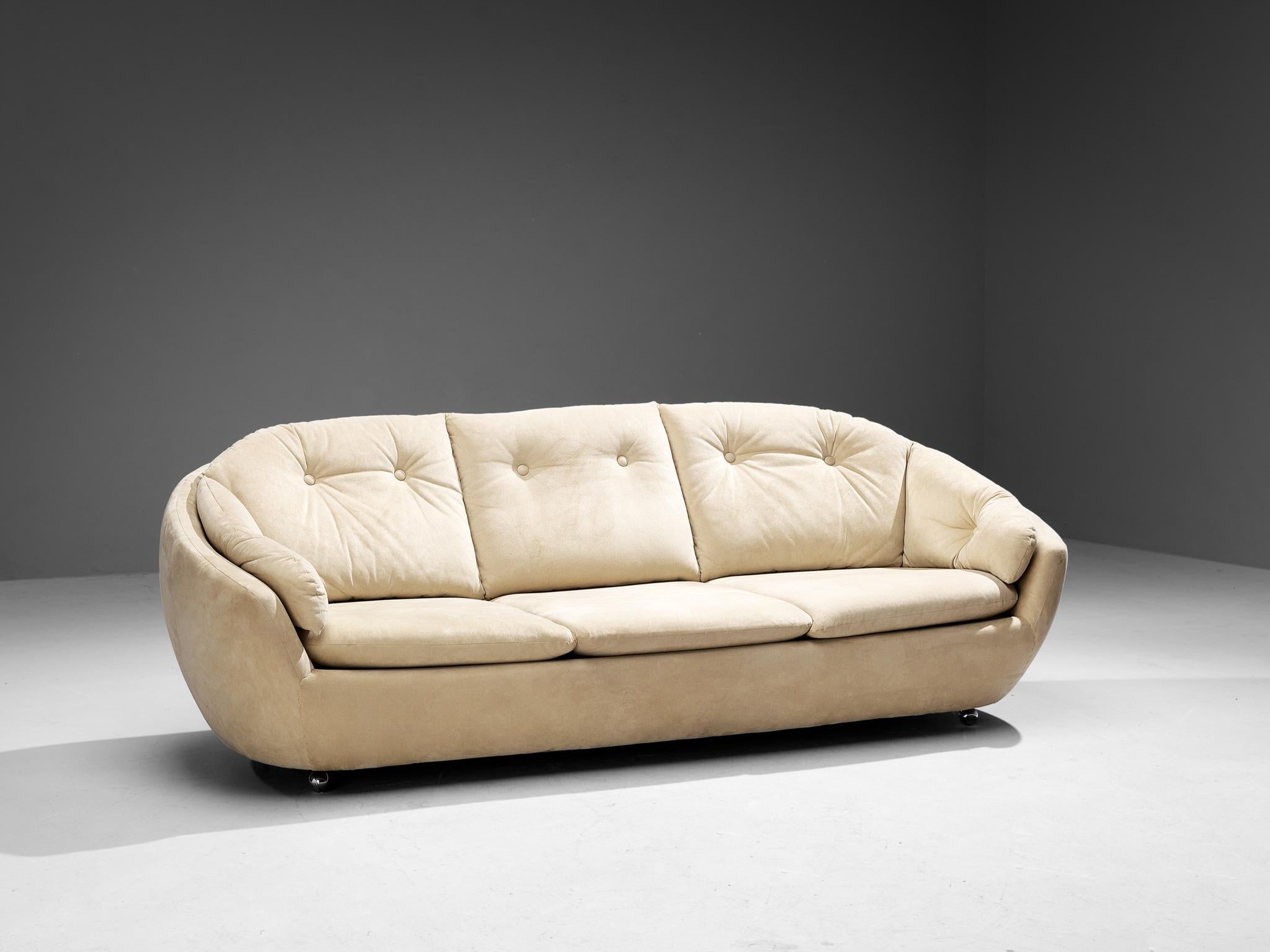 German Knoll Antimott Sofa in Off-White Alcantara For Sale