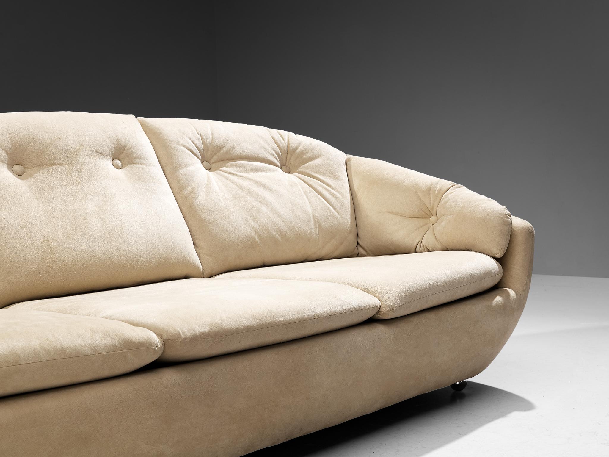 Mid-20th Century Knoll Antimott Sofa in Off-White Alcantara For Sale