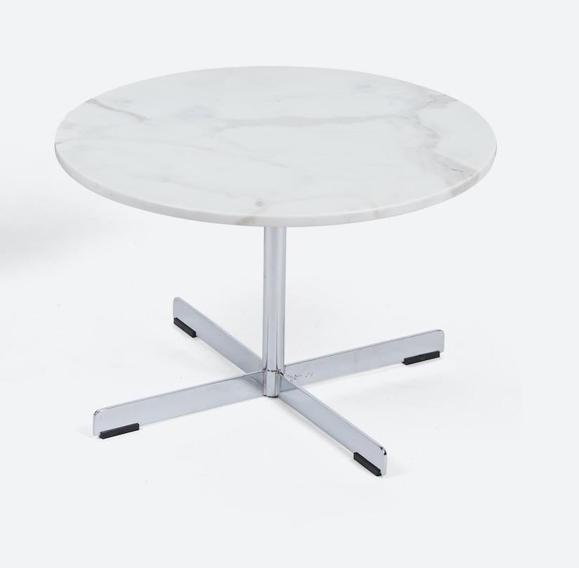 American Knoll Architectural Steel and Marble Side Tables