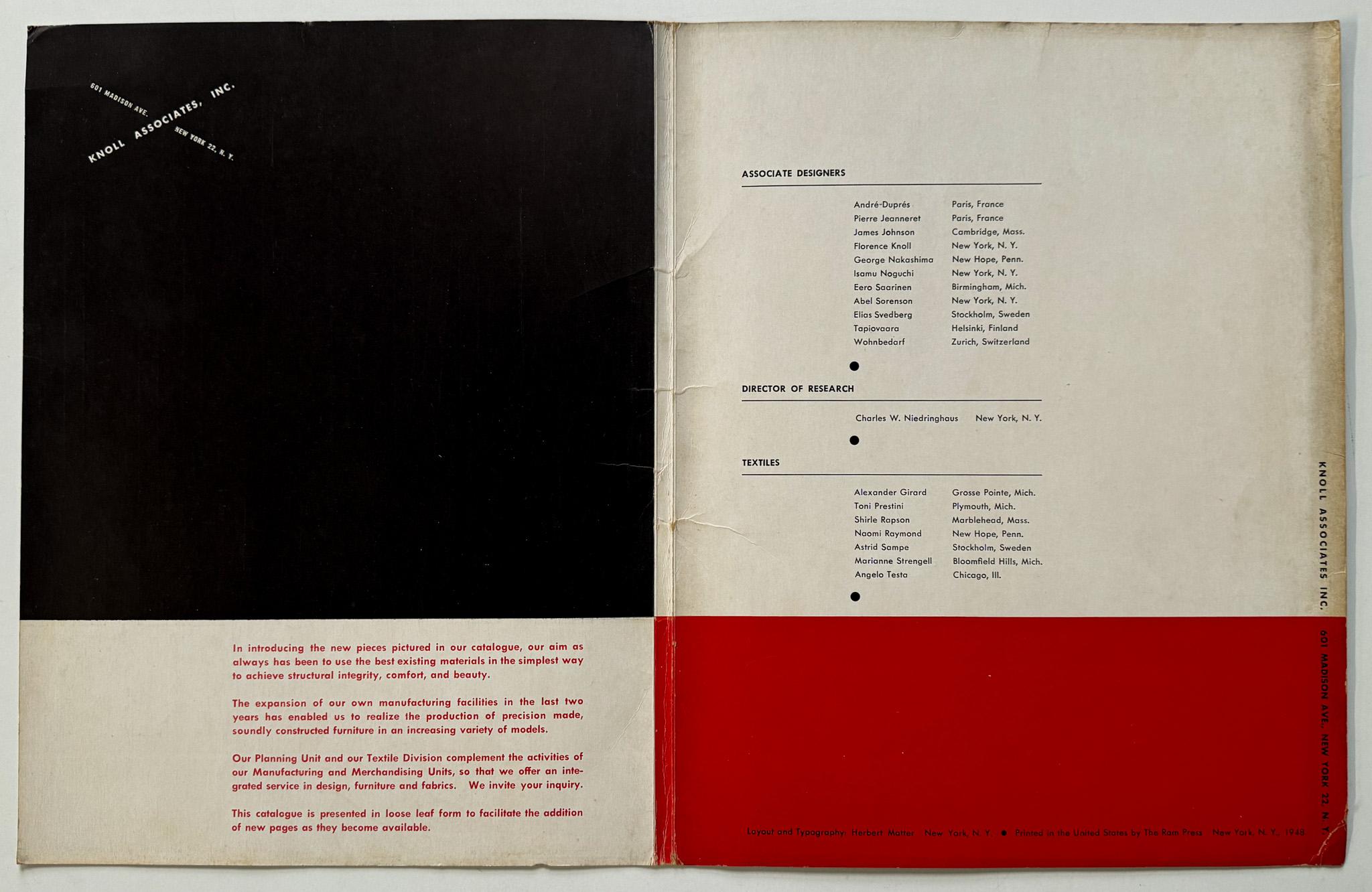 Knoll Design 洋書 Knoll Associates 1947/1948 Catalog For Sale at 1stDibs