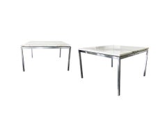 Knoll-Attributed White Marble-Top Side Table