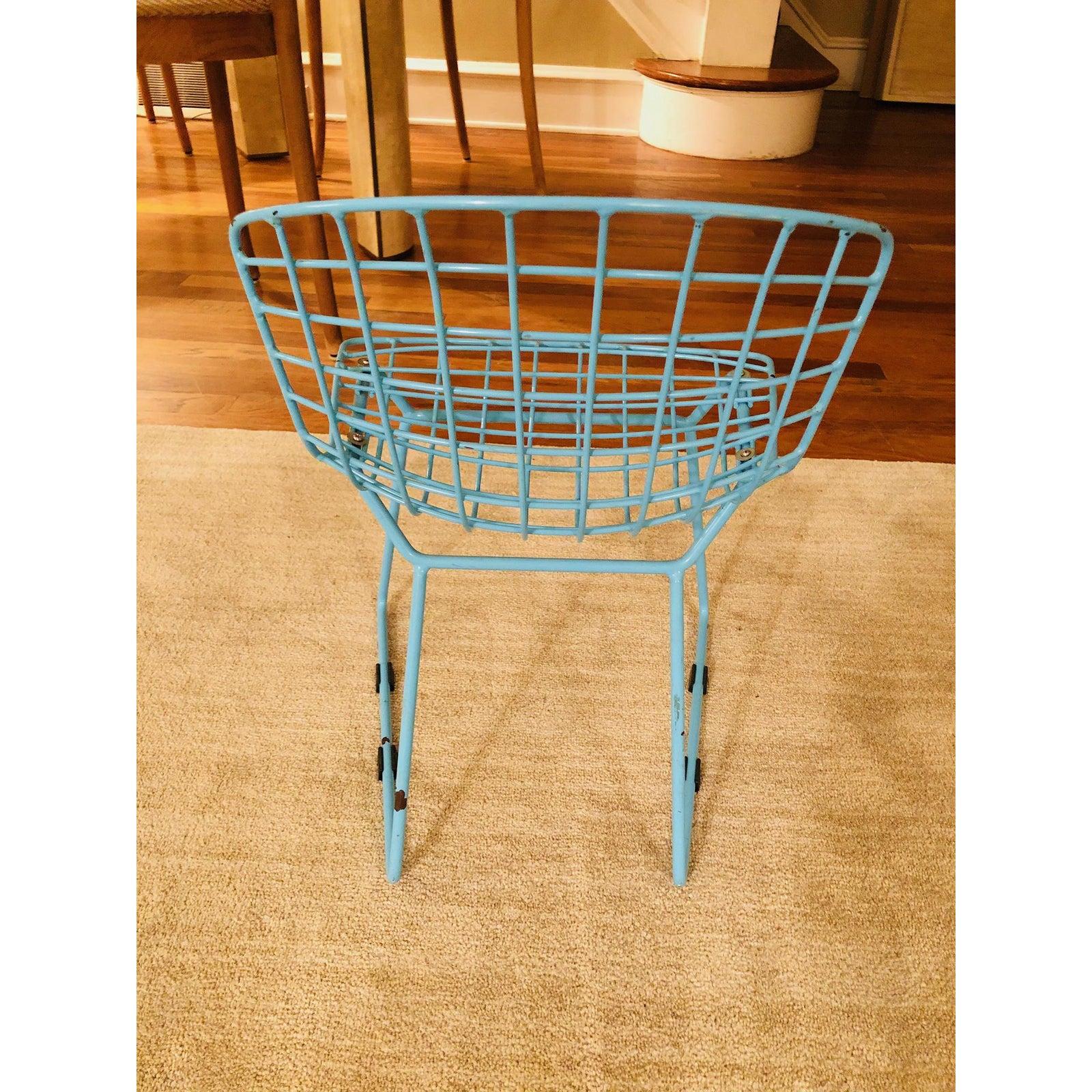 American Knoll Baby Blue Bertoia Side Chair Toddler Sized