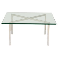 Tavolino da caffè Knoll Barcelona American Mid-Century Chrome "X