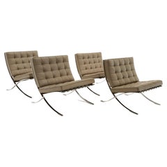 Knoll Barcelona Chairs by Ludwig Mies van der Rohe.  Leather, Stainless Steel.