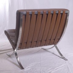 Knoll Barcelona Chairs in Original Cognac Leather ~ a Pair