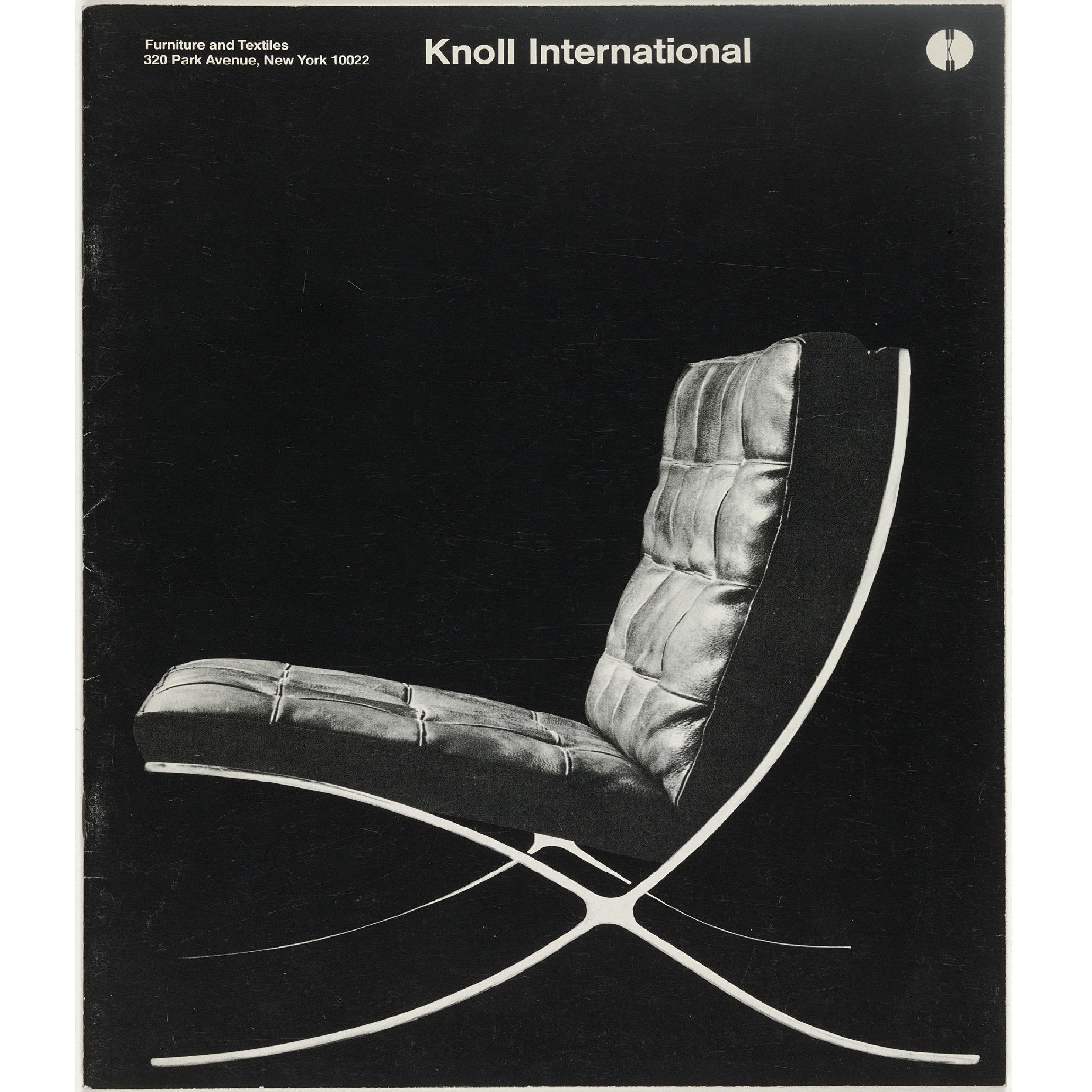 Knoll Barcelona Chestnut Lounge Chair & Ottoman Set of 3 Mies van der Rohe 1960s 3