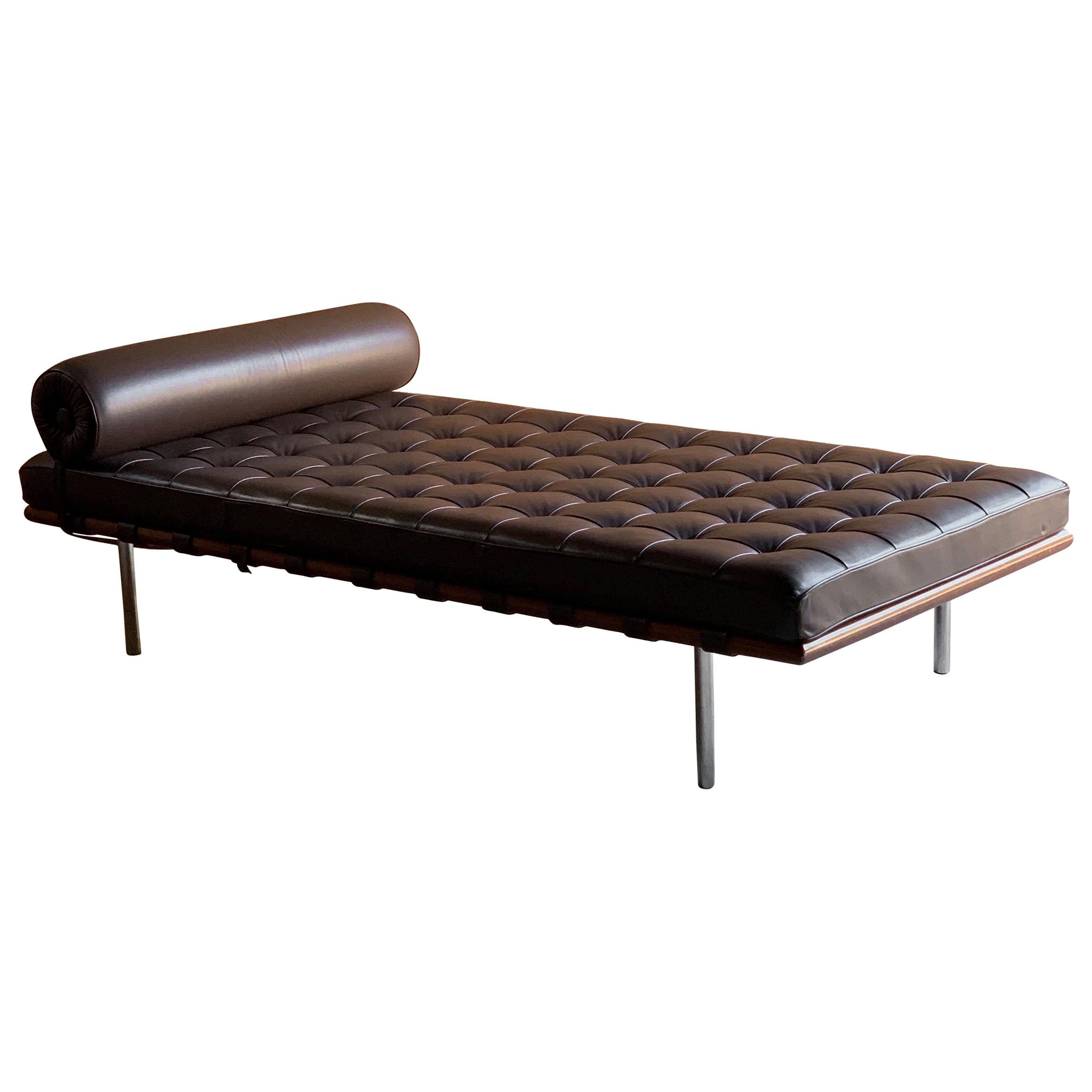 Knoll Barcelona Couch Daybed Leder Mies Van Der Rohe Signiert:: ca. 1996