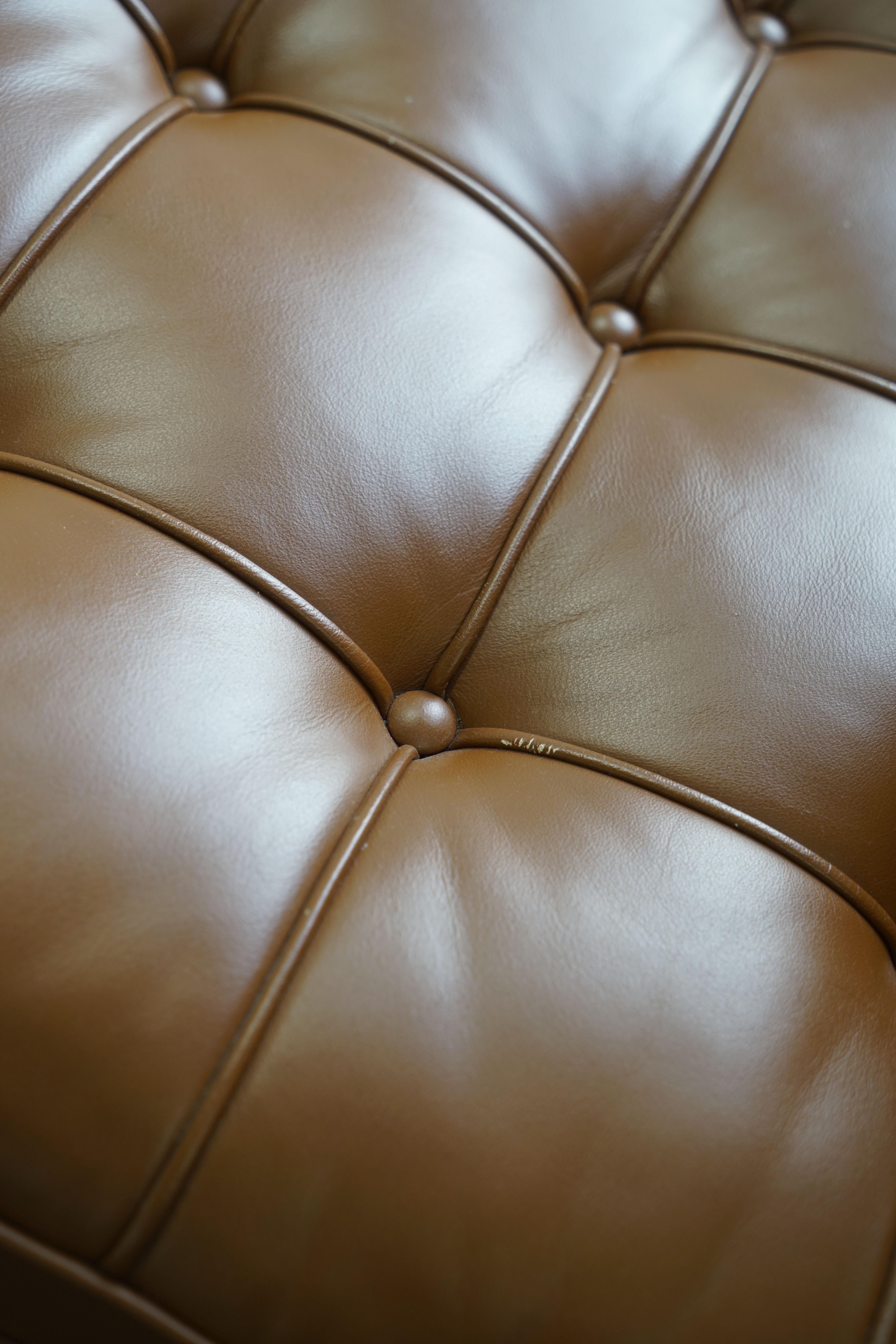 Knoll Barcelona Lounge Chair di Mies van der Rohe, pelle marrone 5