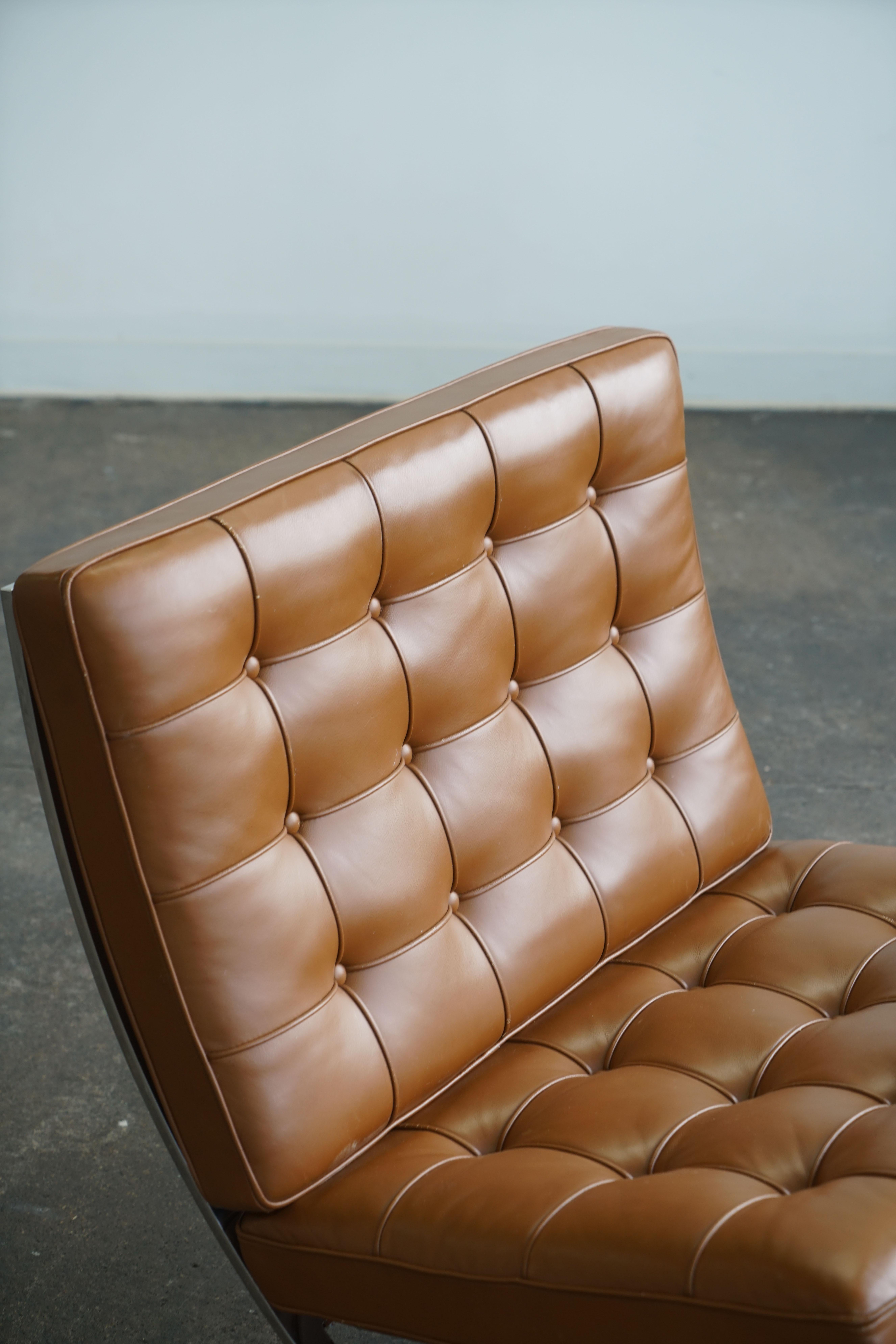 Fine XX secolo Knoll Barcelona Lounge Chair di Mies van der Rohe, pelle marrone