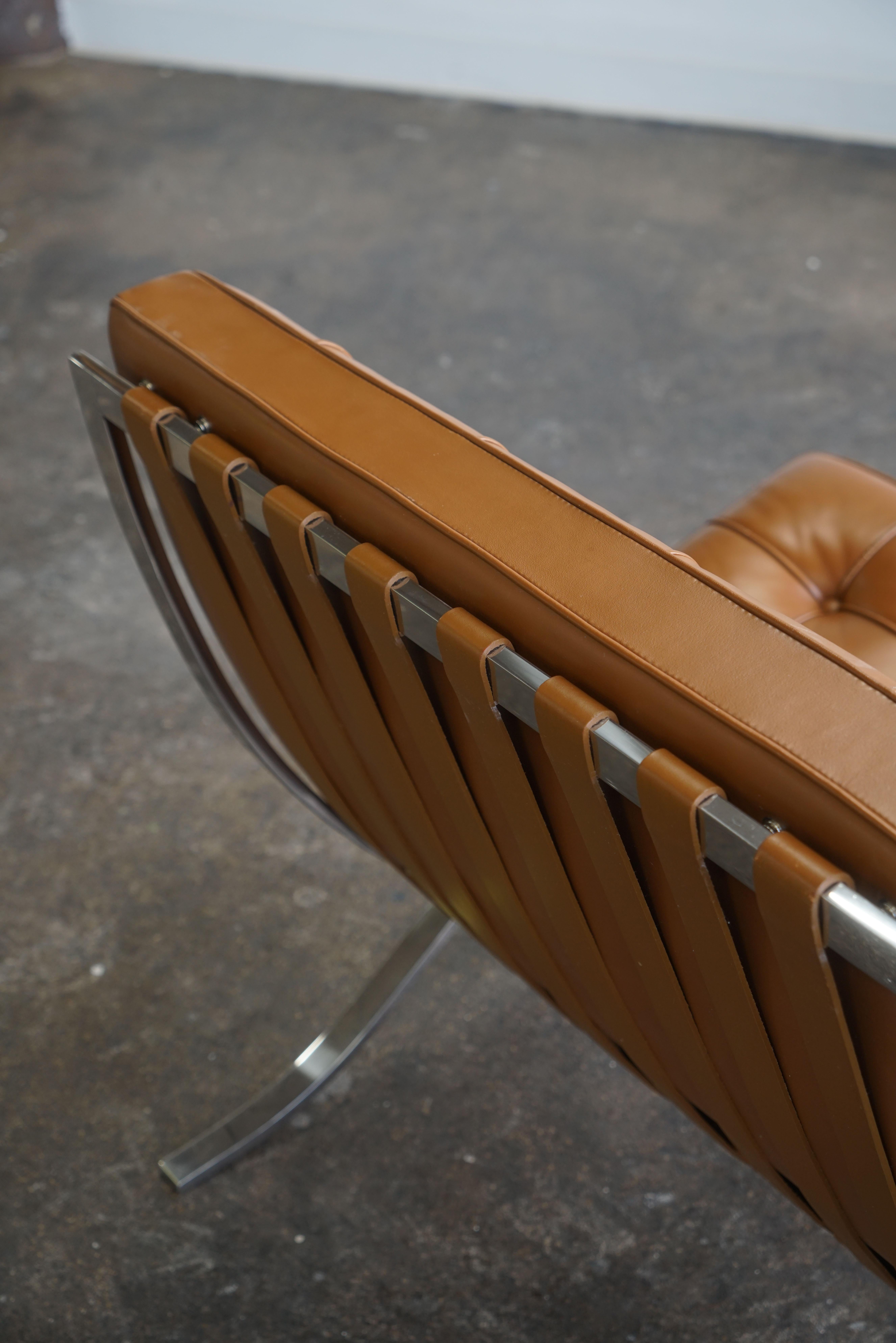 Knoll Barcelona Lounge Chair di Mies van der Rohe, pelle marrone 1