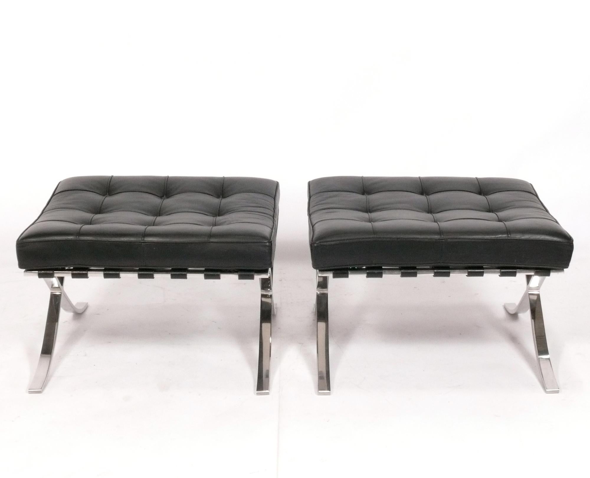 American Knoll Barcelona Stools by Mies Van Der Rohe For Sale