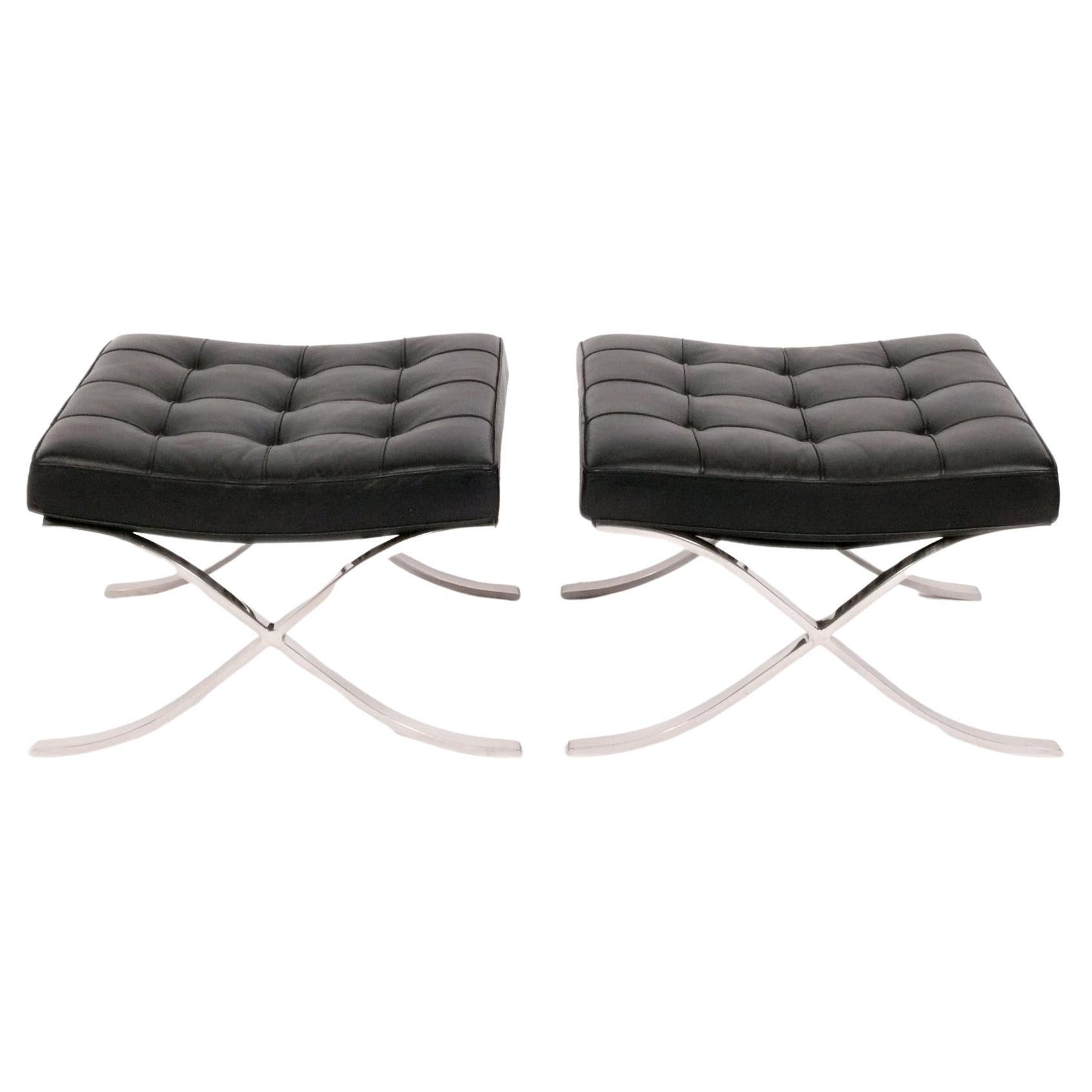 Knoll Barcelona Stools by Mies Van Der Rohe For Sale