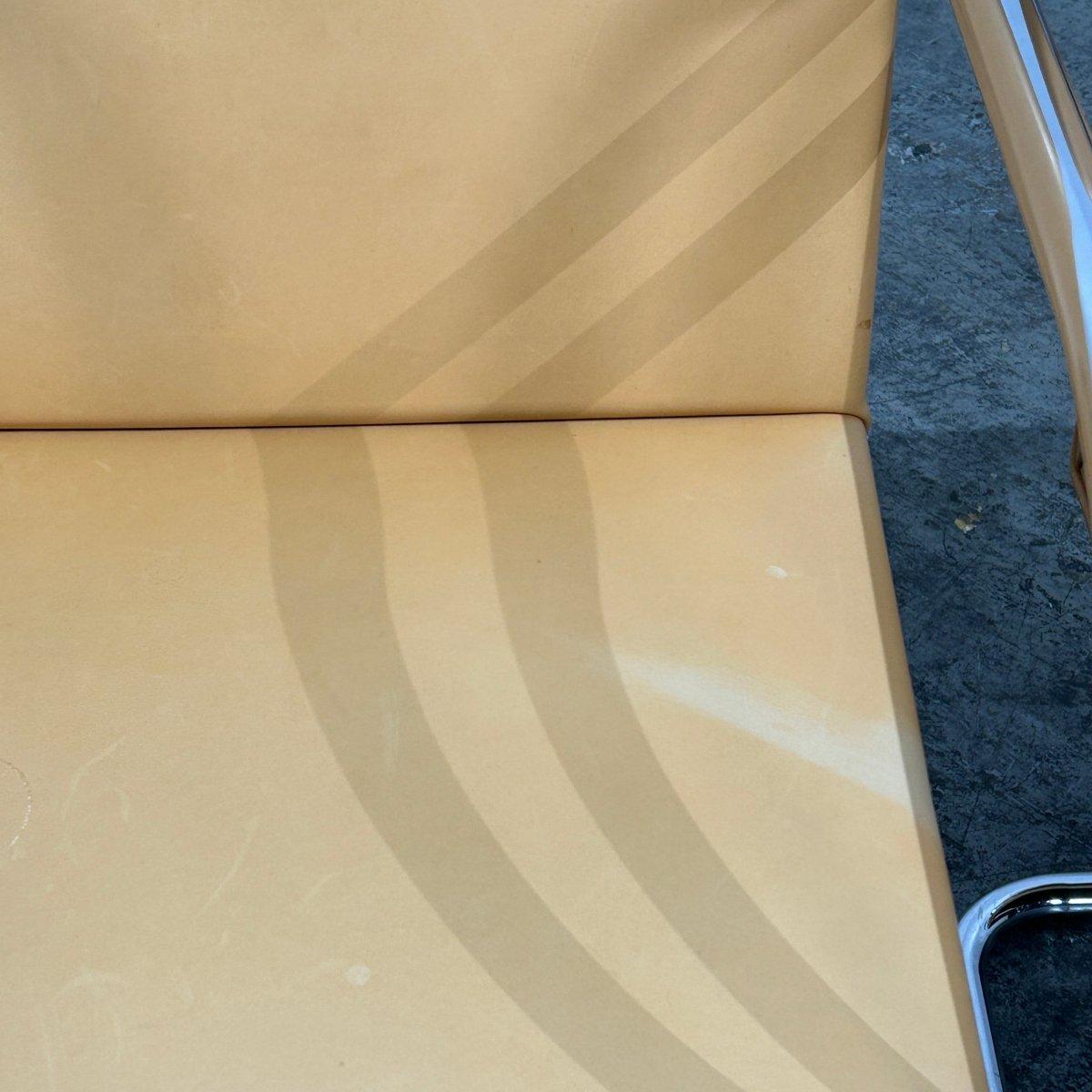 Chaise tubulaire Brno Knoll en cuir beige de Ludwig Mies van der Rohe Bon état - En vente à Basildon, London