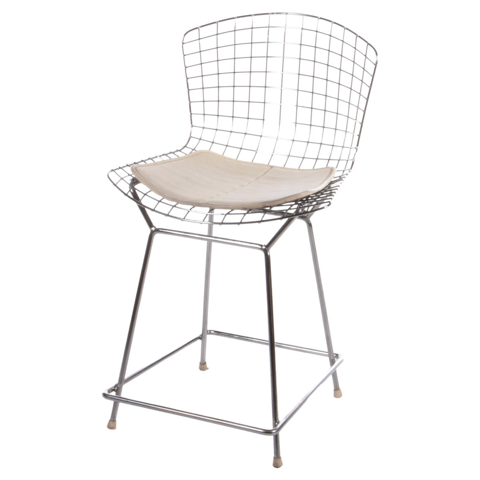 Tabouret de bar Knoll Bertoia avec magnifique coussin d'origine, 1970 en vente