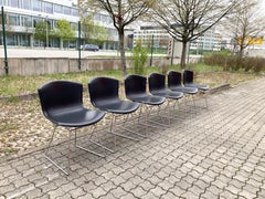 Knoll Bertoia saddle leather Side Chair 420, Set of 6