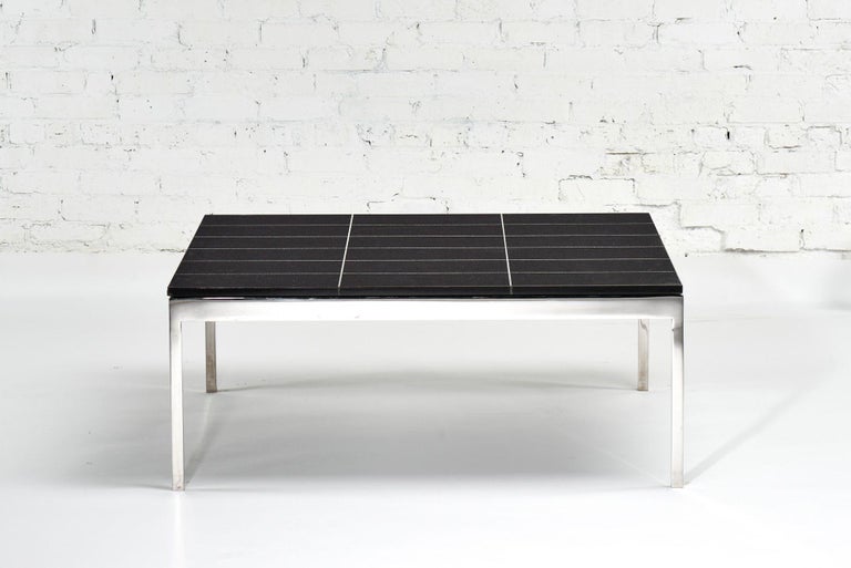 Knoll Black Granite and Stainless Steel Coffee Table, 1970 For Sale at ...